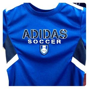 Kids Toddler Blue Adidas Soccer Shirt